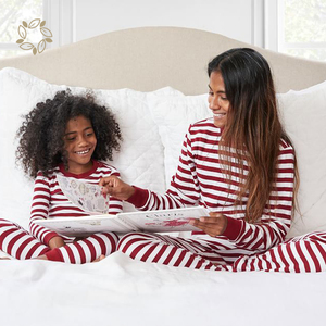 Set Pigiama Natalizio Coordinato in Cotone Biologico, <span class=keywords><strong>Pigiami</strong></span> Natalizi Sostenibili per Famiglia, <span class=keywords><strong>Pigiami</strong></span> Natalizi Ecologici per <span class=keywords><strong>Bambini</strong></span> - Product Image 1