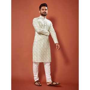 DESIGNER COTTON DIGITAL PRINT WORK MEN'S KURTA and PAYJAMA PISTA - Product Image 1