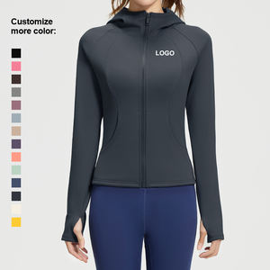 Solid Color Gym Fitness <b>Jacket</b> Yoga With Pockets Morning <b>Workout</b> White Yoga <b>Jacket</b> Quick-Dry Slim Yoga <b>Jacket</b> - Product Image 4