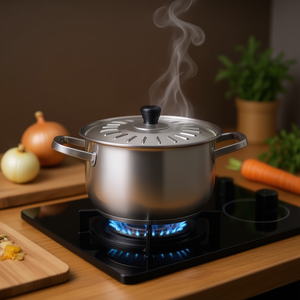 22CM TAZA Marmites à soupe et à bouillon en acier inoxydable avec couvercles - Product Image 2