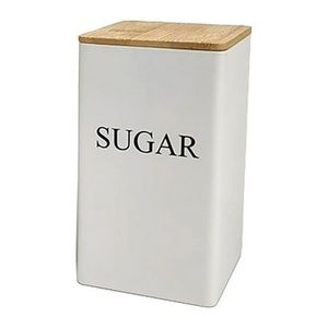 White And black Storage Jars Set With Lids Sugar Coffee Tea <b>Labels</b> Airtight <b>Kitchen</b> Container Minimalist Design Cylinder Shape - Product Image 2