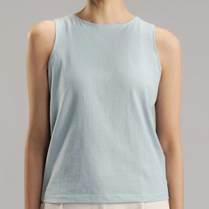 Camisetas sin mangas personalizadas para mujer, de algodón, para verano, adelgazantes, con sujetador incorporado, técnica bordada, tejidas, al por mayor - Product Image 6