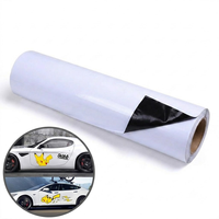 Rouleau de vinyle noir adhésif brillant amovible pour covering automobile, autocollant de véhicule, matériaux d'impression extérieure, OEM, disponible en gros, garantie 1 an