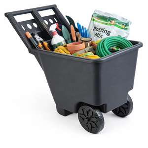 Chariot de jardin robuste en polyéthylène de 4,5 pieds cubes, capacité de 300 lb, avec roues moulées de 9 pouces, chariot de transport utilitaire pour jardin ODGAR017 - Product Image 1