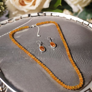 925 argent Sterling Style ethnique collier boucle d'oreille ensemble tourmaline jaune naturel pour les mariages de fiançailles anniversaires fêtes - Product Image 5