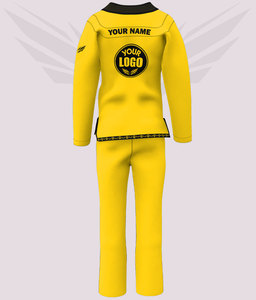 Premium Custom Logo Yellow BJJ Gi Brazilian Jiu Jitsu Uniform 450GSM Pearl Weave Cotton Kimono Martial Arts Professional Suit - Product Image 6