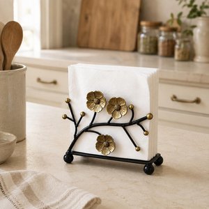 Servilletero Metálico Floral Vintage, Soporte para Servilletas Estilo Campestre Francés, Organizador Decorativo para Mesa, Decoración Rústica para Cocina y Comedor - Product Image 2