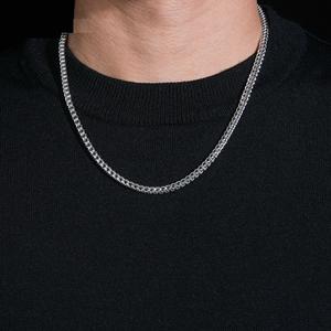 Cadena Cubana de Plata de Lujo para Hombre, Estilo Clásico Hip Hop, Joyería con Brillo de Moissanita - Product Image 1