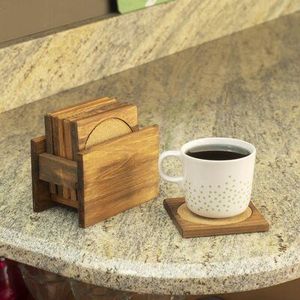 Fine Texture Wooden Coaster Set Round Heat Resistant Beverage Pad for Coffee Tea Mug Glass Anti Slip Table Guard Kitchen Area - Product Image 1