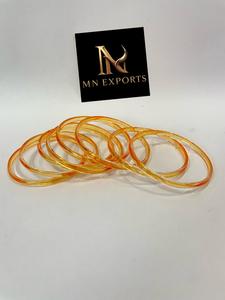 Brazaletes de Acrílico Transparente Naranja para Mujer, Marca MN EXPORTS, de Primera Calidad, Modernos, Plateados, con Cristales de Imitación, Joyería para Bodas - Product Image 4