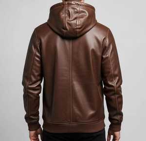 Sudaderas con capucha de cuero OEM y chaquetas de cuero informales para mercados mayoristas con tacto cálido, acabado suave y estilo urbano moderno - Product Image 5