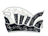 Casquette de prince de carnaval traditionnelle en satin noir et jaune de qualité supérieure avec broderie argentée unisexe pour toutes les saisons