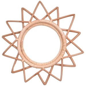 Bamboo & <b>Hand</b>-Woven Rattan Wall <b>Mirrors</b> OEM Custom Wholesale | Aqdus Saleem India - Product Image 4