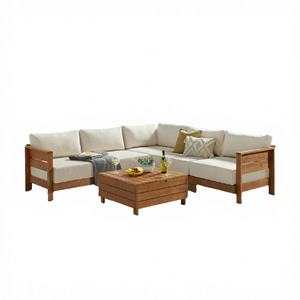 Conjunto de Sofás Modulares de Madera para Exteriores |   Muebles Resistentes a la Intemperie para Villas y Hoteles |   Fabricante de Vietnam - Product Image 1