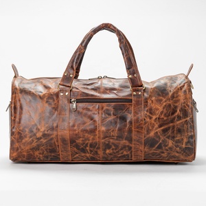 Bolsa de lona de cuero genuino Unisex con logotipo personalizado de gran venta, equipaje de zapatos de viaje y salida a la moda con cierre de cremallera - Product Image 3