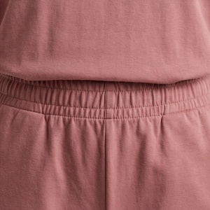 Ensemble 2 pièces pour femmes, t-shirt à manches courtes en tricot uni et short au-dessus du genou, col rond, coupe ample, vêtements décontractés, printemps été - Product Image 5