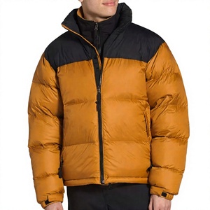 Blouson d'hiver matelassé pour homme, coupe-vent, col montant, color block, fermeture éclair, épais, coupe droite, décontracté - Product Image 4