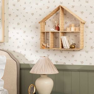 Estante de Pared de Ratán Tejido a Mano con Forma de Casa, Organizador de Almacenamiento para Habitación Infantil, Guardería, Dormitorio, Libros, Juguetes, Vitrina, Venta al por Mayor - Product Image 2