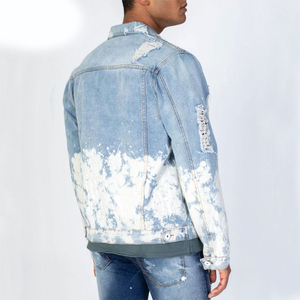 Chaqueta de Mezclilla para Hombre, Estilo Urbano Azul Claro, Última Moda, Nueva Llegada, Color Personalizado, Algodón y Poliéster, Venta al Por Mayor - Product Image 3