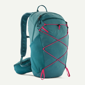 Sac à dos de randonnée unisexe en nylon turquoise avec sangles de compression roses, design sportif, léger, résistant à l'eau, moins de 25L - Product Image 5