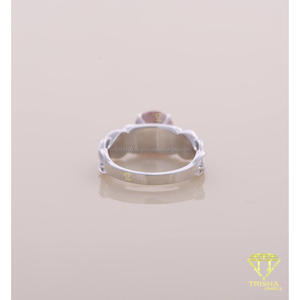 Pink Oval Lab Grown <b>Celtic</b> Knot Engagement <b>Ring</b> Sterling Silver 14K Gold Plated IGI Certified Vintage Promise Wedding <b>Ring</b> for - Product Image 3