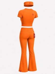 Soft Women Summer Fitness <b>Set</b> with Stylish Top Leggings & Matching Headband-Breathable Quick Dry for Exercise Yoga Daily Use - Product Image 2