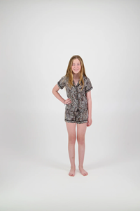 Ensemble de pyjama décontracté pour femmes à manches courtes, bordure blanche, coupe classique, 2 pièces, en satin, vêtements de nuit, saison printemps, taille élastique, respirant - Product Image 2