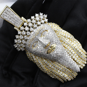 Elegante Colgante de Plata de Ley 925 para Hombre, Estilo Hip-Hop, con Engaste de Bisel, Forma de Dibujo Animado, Estilo Iced, Piedra Principal de Moissanita, Certificado IGI - Product Image 2