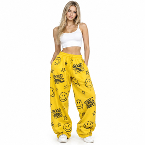 Pantalones de chándal anchos de felpa francesa con cordón en la cintura para mujer, personalizados, de invierno, de talla grande - Product Image 2