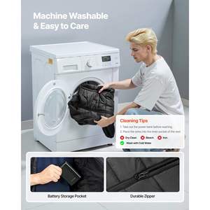 Gilet chauffant électrique rechargeable léger pour homme, batterie 16000 mAh, 8 zones de chauffe, 3 niveaux pour l'extérieur en hiver - Product Image 5