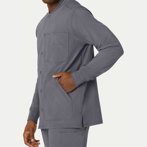 4-Way Stretch Wholesale Spandex Hospital Uniform Custom Logo Nursing <b>Scrub</b> Suits V-Neck Top Medical <b>Scrub</b> <b>Set</b> Women Men - Product Image 4