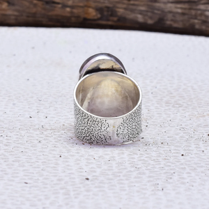 Bague artisanale en larimar, argent sterling 925, larimar naturel, bijoux bohèmes - Product Image 4