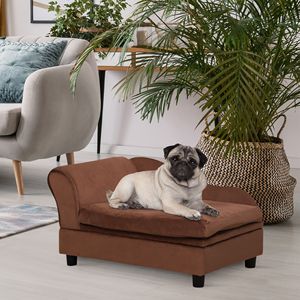 Divano per Animali Domestici con Vano Portaoggetti per Gatti e Cani di Piccola Taglia, Colore Marrone - Product Image 2