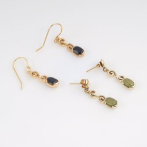 Natural <b>Black</b> <b>Onyx</b> Flower Dangle <b>Earrings</b> Gold Plated Bezel Set Vintage Style Handcrafted Gemstone Jewelry Gift Women - Product Image 2