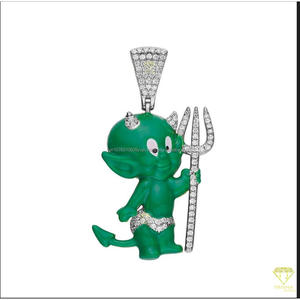Pendentif exclusif de personnage de dessin animé avec pierres de diamant de laboratoire de qualité supérieure et un look tendance - Product Image 4