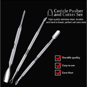 Removedor de Cutículas de Uñas, Empujador de Cutículas de Acero Inoxidable, Herramientas de Manicura y Pedicura, Pelador de Cutículas Metálico - Product Image 3
