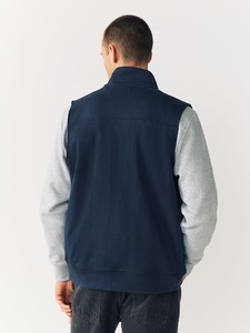 Chaleco Acolchado Azul Marino para Hombre, Cuello Alto, Cortavientos, Informal, Largo Regular, Cierre de Cremallera, Poliéster - Product Image 2