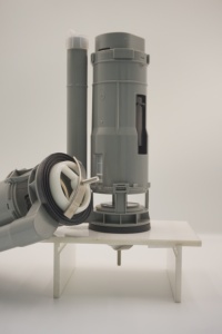 Valve de chasse d'eau grise en ABS et caoutchouc à décharge par le bas, économie d'eau, écologique, pour réservoir de toilettes monobloc, service OEM - Product Image 4