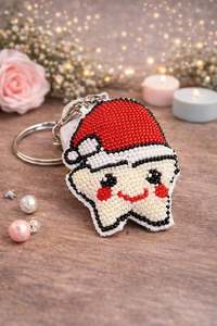 Hand Beaded Unicorn Charm, Embroidery <b>Keychain</b>, Phone Strap Accessory - Product Image 1