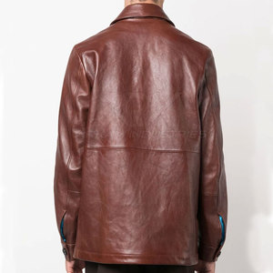 Camisa de Cuero Estilo Vaquero de Diseño Moderno, Acabado Liso, Corte Relajado, Prenda de Moda - Product Image 2