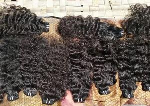 Vente chaude De Luxe Indien Temple Armure Meilleure Qualité Remy Temple Trame De Cheveux Humains Naturel Brut Vague D'eau Bouclés Coudre Tissage Cheveux - Product Image 3