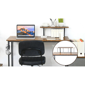 Wood <b>Computer</b> <b>Desk</b> with Bookshelf Storage Space Saving Design Modern Office Furniture - Product Image 5