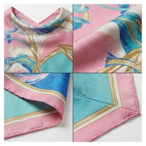 NORTH APPROACH Women's Square Silk Scarf Floral Print Elegant Multi-Functional Fashion Accessory All Seasons - Product Image 4