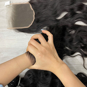 ผมต่อเวียดนามแท้ คุณภาพหรูหรา พร้อมเชือกผูกผมและผมปิดหน้าผากแบบ HD Transparent Lace ขนาด 5x5 - Product Image 2
