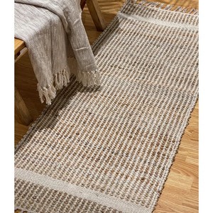 Handmade Jute <b>Kitchen</b> Rug Rectangle Farmhouse Style Flat Weave Non-Slip Rubber Backing Spot Clean Thin 0.2-0.4 in - Product Image 3