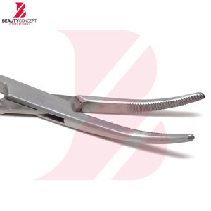 Pinzas hemostáticas Kelly manuales de acero inoxidable con mordazas semiserradas, mango dorado antideslizante, instrumento quirúrgico de grado hospitalario - Product Image 3