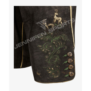Pantalones Cortos Tradicionales Bávaros de Cuero de Ante Vacuno para Hombre, Oktoberfest, de Secado Rápido, Transpirables, con Bolsillos Tejidos - Product Image 3