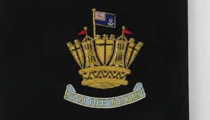 100% Hand Embroidery 3D Eco-Friendly Customizable Badges Denim Fabric Gold Crown with Red Flag OEM-Service Handmade - Product Image 3