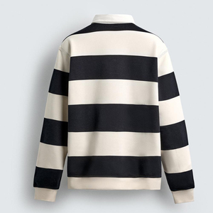 Polo à manches longues sur mesure en mélange coton/polyester, coupe ajustée pour homme - Product Image 4