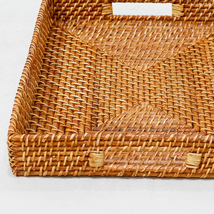 Bandejas de Servir de Ratán Tejido de Alta Calidad, Organizador Decorativo de Lujo para Cocina y Sala de Estar - Product Image 2